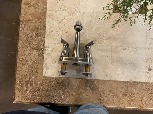 Brushed Nickel Centerset Bathroom Faucet