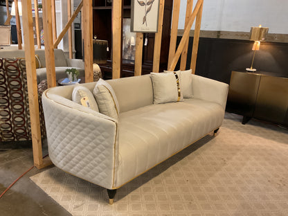 Toscano Channel Pleated Velvet Sofa