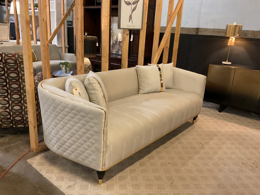 Toscano Channel Pleated Velvet Sofa