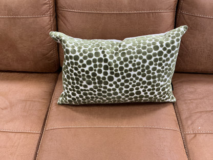 Peridot Linen Lumbar Pillow w/Velvet Accents