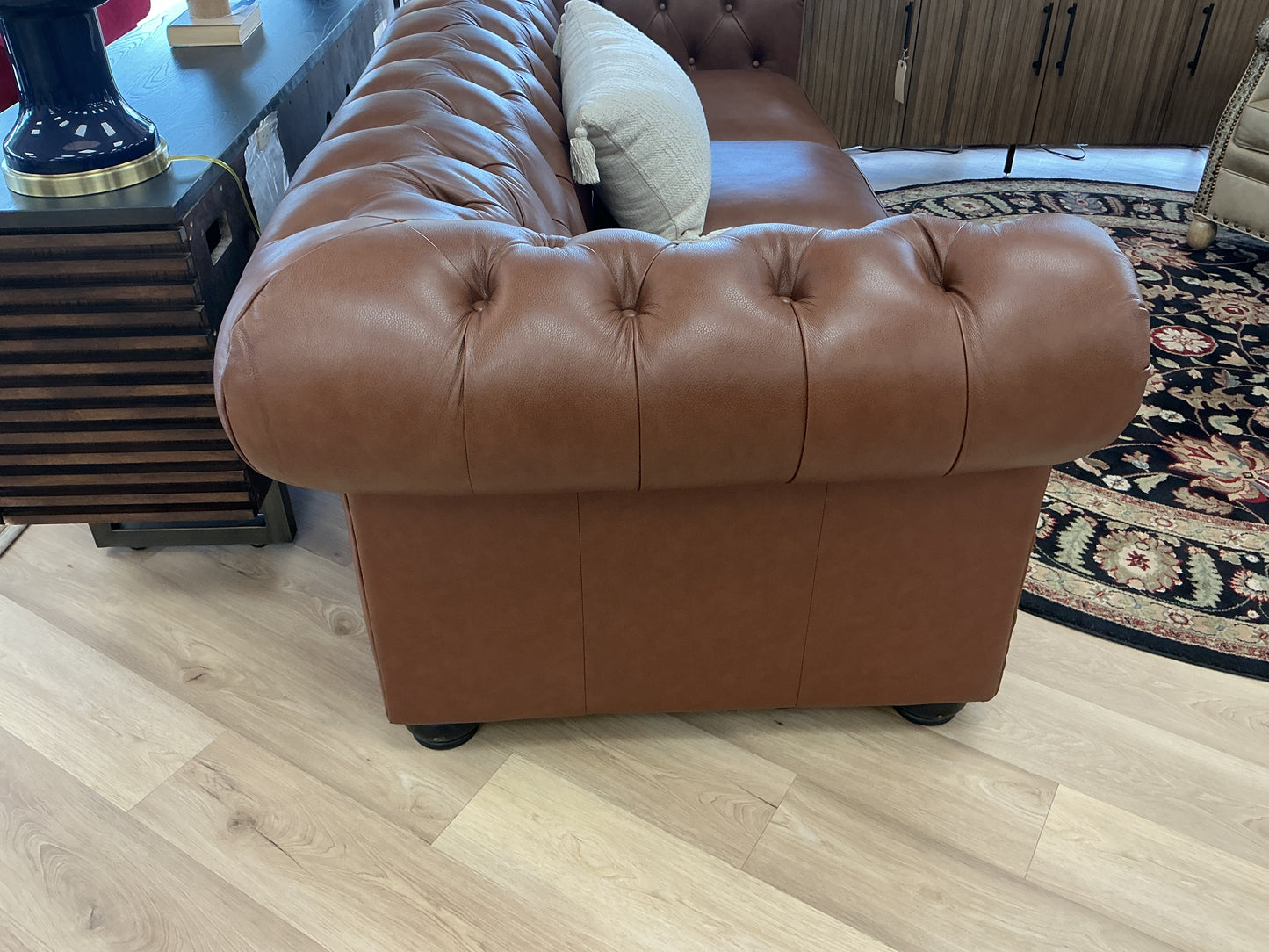 Leather Tufted Chesterfield Style Sofa