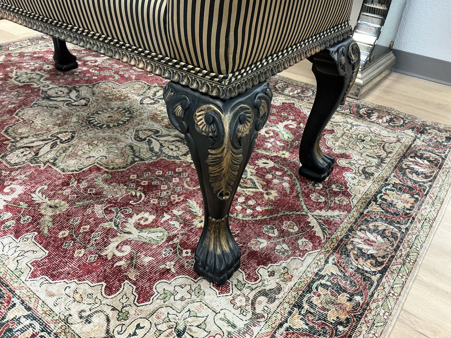 Elegant Silk Rolled Arm Bench