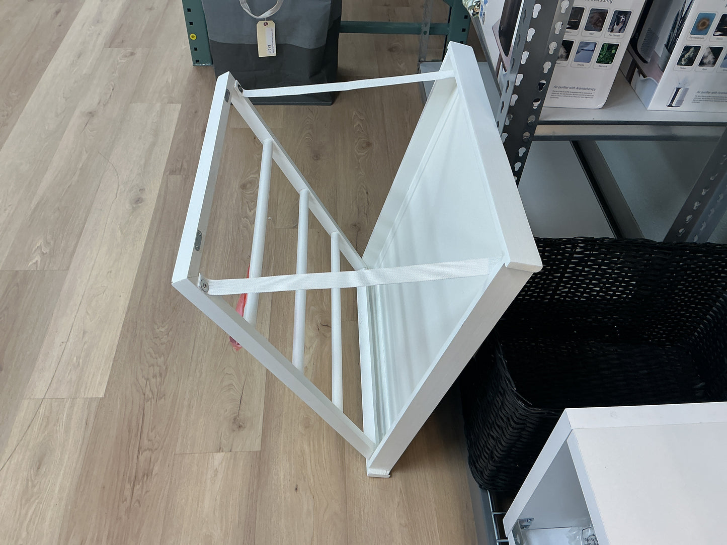 StyleWell White Wood Collapsible Laundry Wall Rack