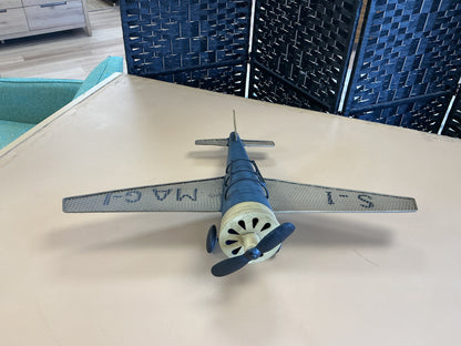 Restoration Hardware Vintage Style Metal Airplane (Blue)