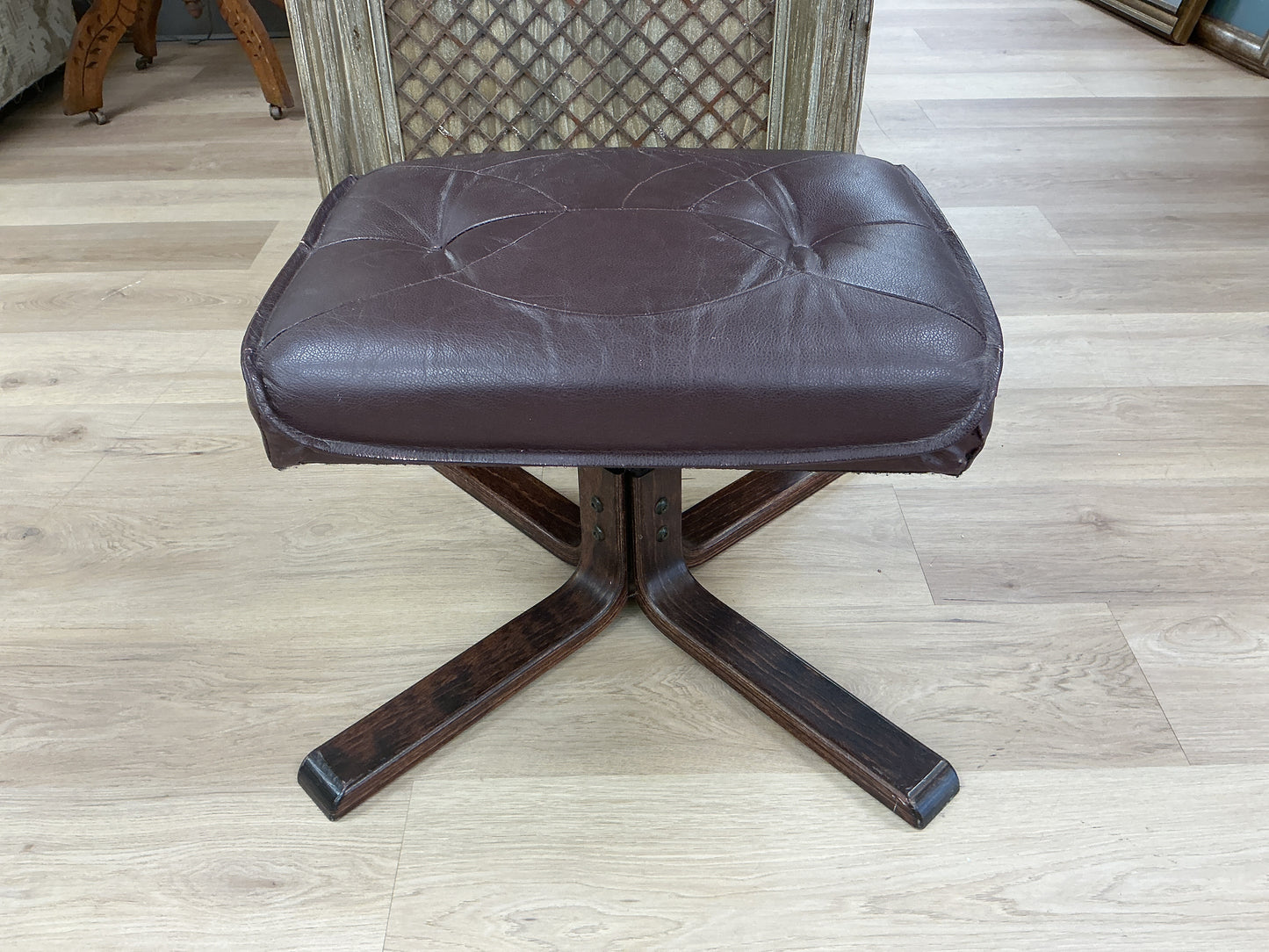 Tufted Leather Footstool