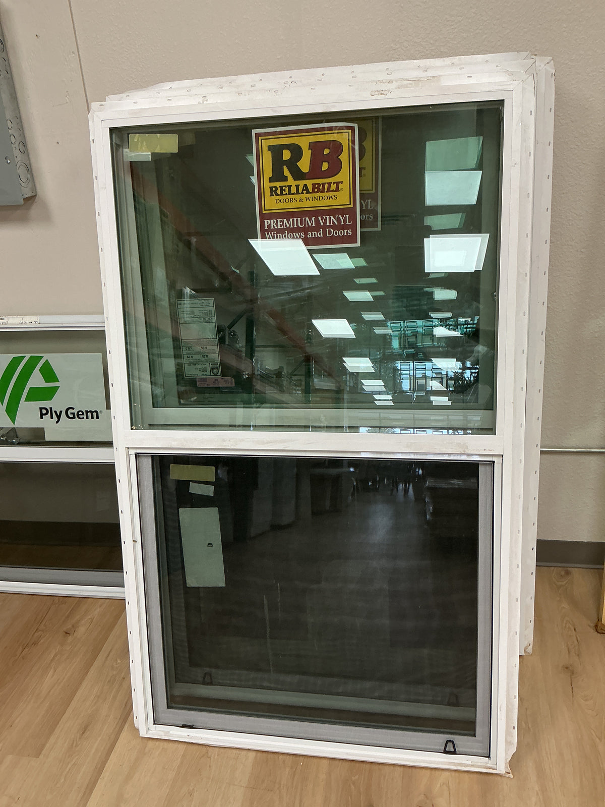 RELIABUILT  35 1/2’ x 53 1/2’ White Exterior Vinyl Double Pane Window