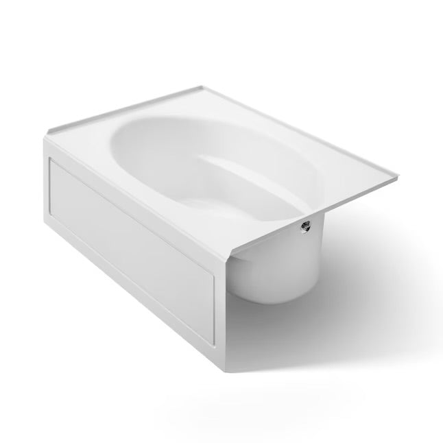 Kohler Windward 60” White Acrylic Alcove Soaking Bathtub