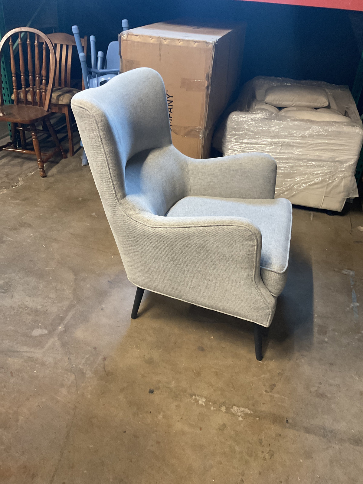 Light Gray Upholstered Accent Chair