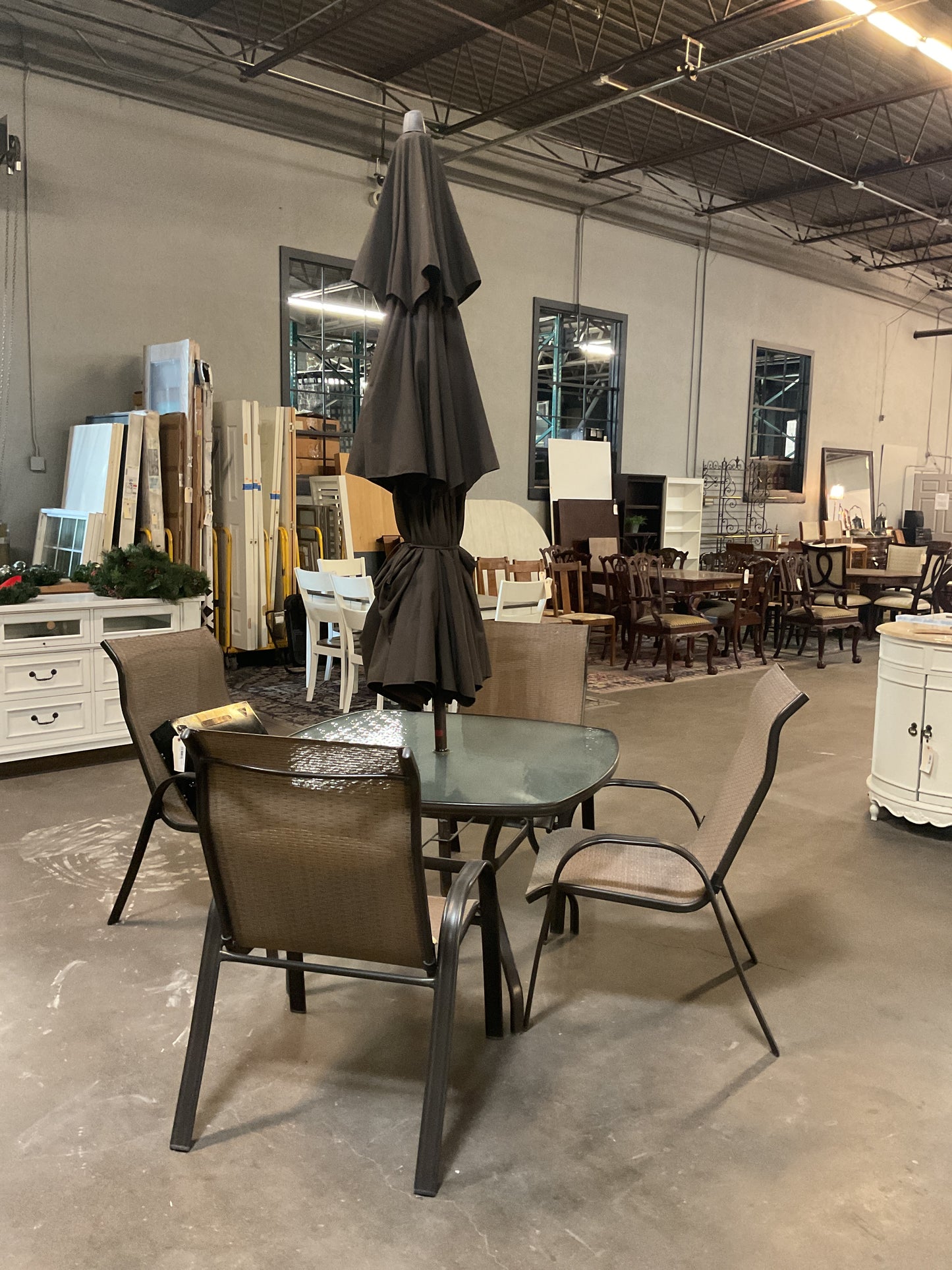 6 Pc Metal Patio Set w/Umbrella