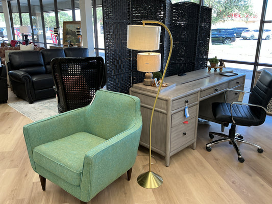 Arched Floor Lamp w/Linen Shade