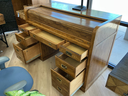 Classic Oak Roll Top Desk