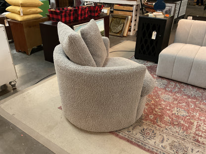 Boucle Oversized Round Swivel Chair