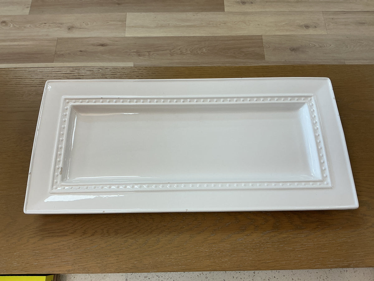 Pearl Dot Rectangular Bread Tray
