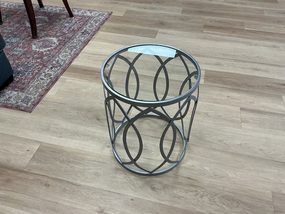 Metal Eyelet Accent Table