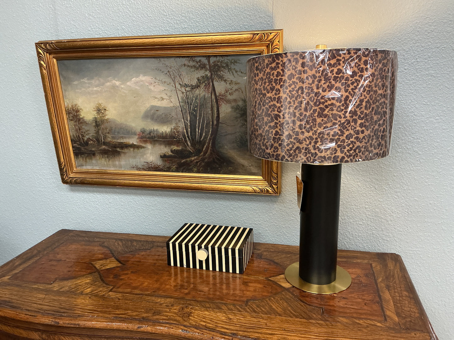 Christian Lacroix Metal Lamp w/Leopard Shade