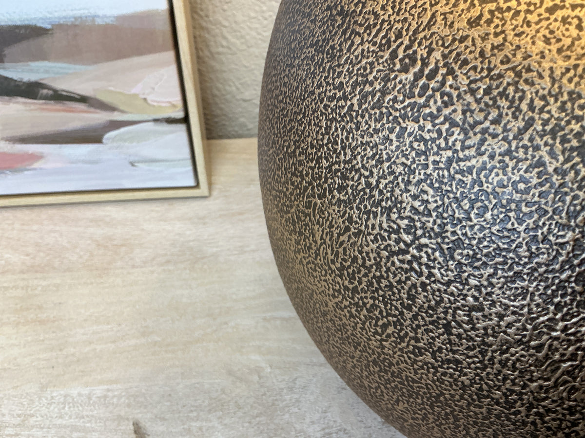 Handcrafted Textured Metal Sphere Lamp