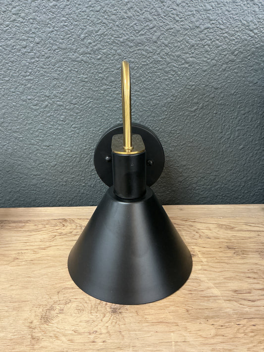 Modern Black w/Gold Finish Wall Sconce
