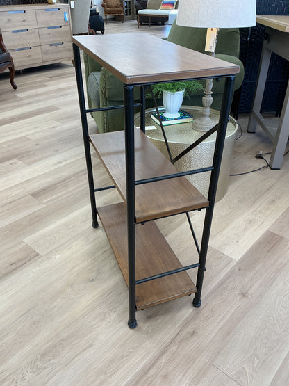 3-Tier Metal Wood Bookshelf