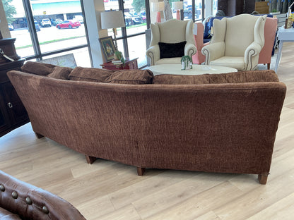 Brown Back Curved Upholstered Sofa