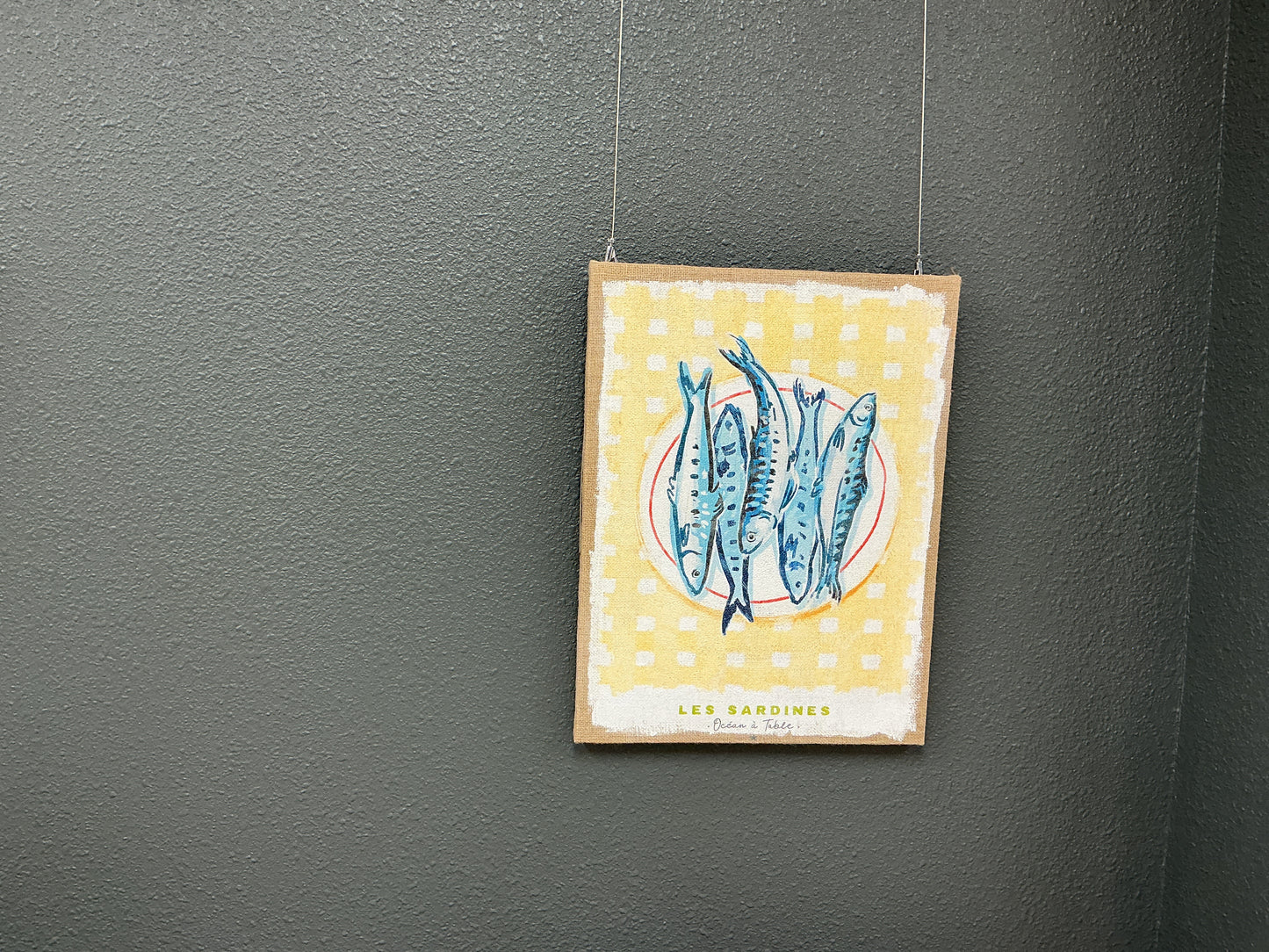 Plastered Burlap Wall Decor
