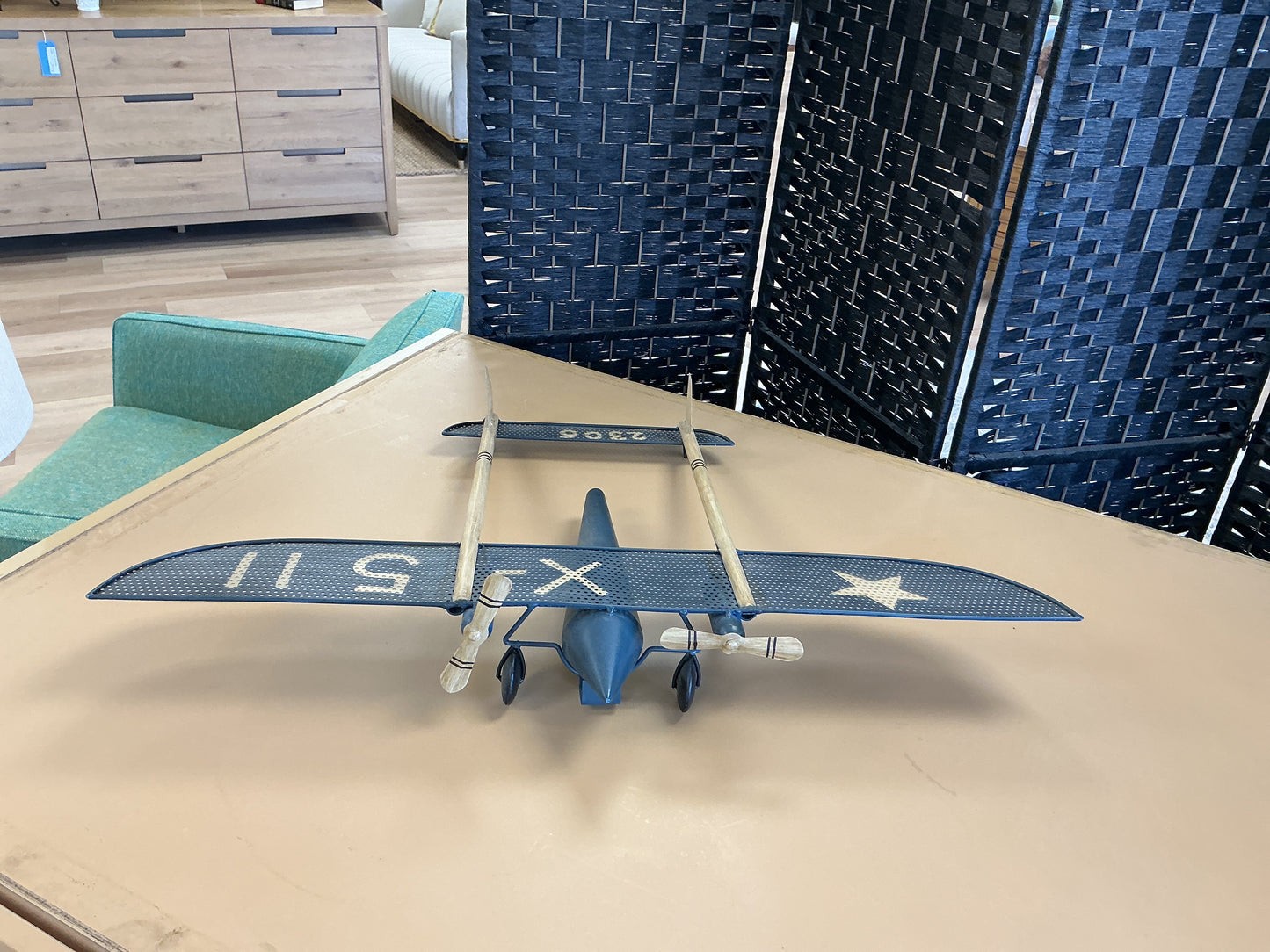 Restoration Hardware Vintage Style Metal Biplane