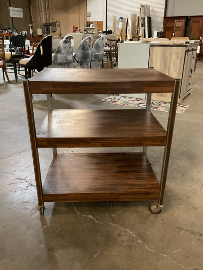 Mid-Century Wood Cart w/Casters