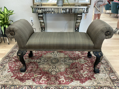 Elegant Silk Rolled Arm Bench