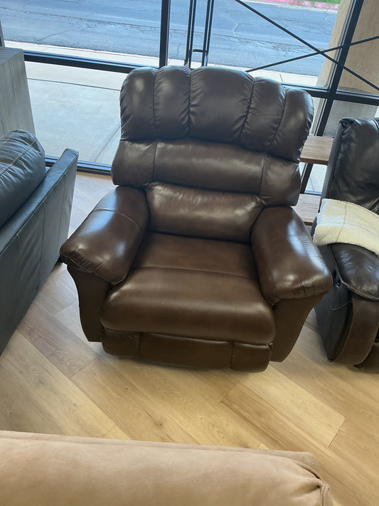 Brown Faux Leather Rocking Recliner