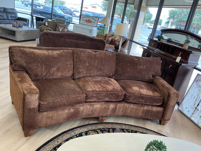Brown Back Curved Upholstered Sofa