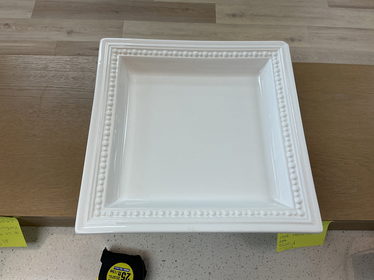 Vintage White Square Pedestal Cake Stand