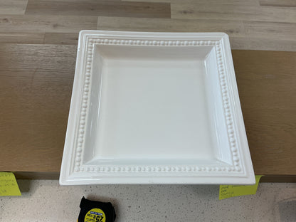 Vintage White Square Pedestal Cake Stand