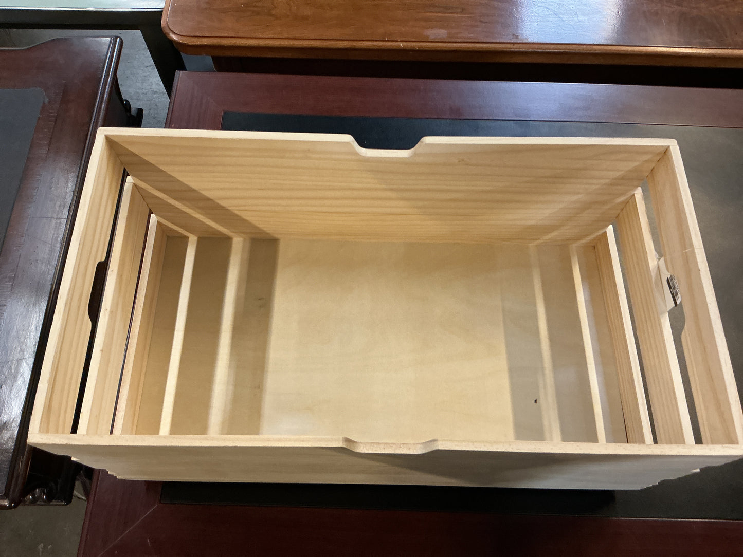 Large Wood Bin w/Wheels