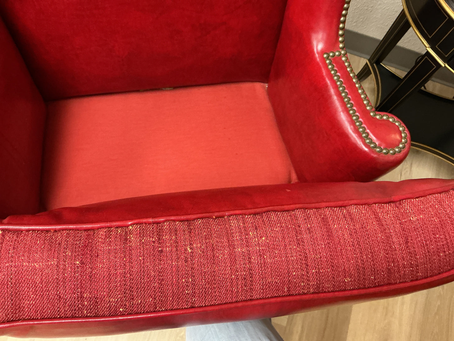 Authentic Kittinger Red Leather Wingback Chair