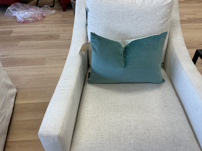 Sage Pebble Velvet Lumbar Pillow