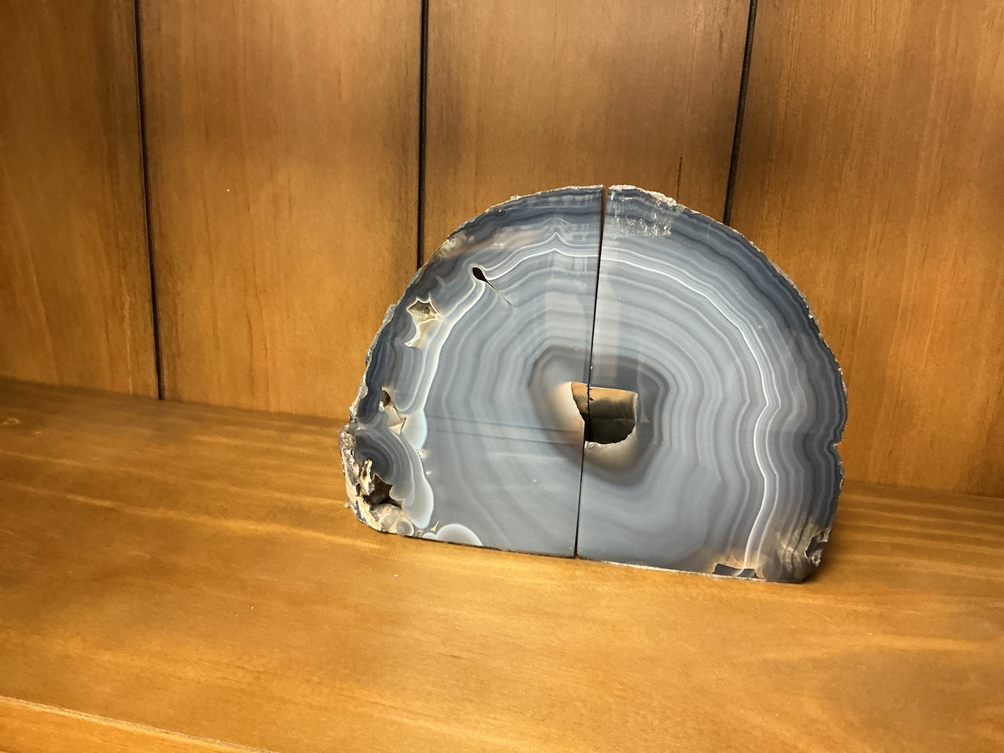 Blue Agate Crystal Bookends (Set of 2)