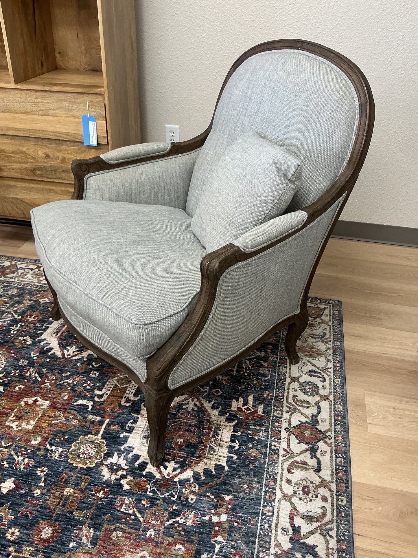Antoinette Linen Driftwood Bergere Chair