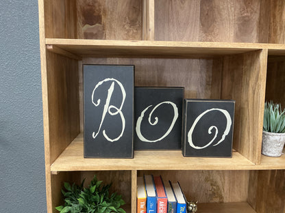 Wood Block Script “BOO” Blocks