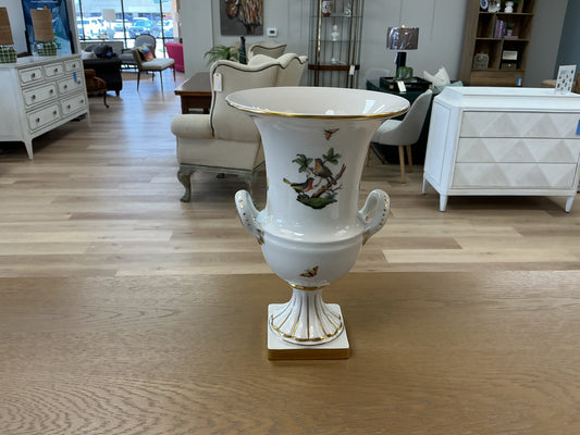 Vintage Herend Rothschild Bird Handled Urn Vase