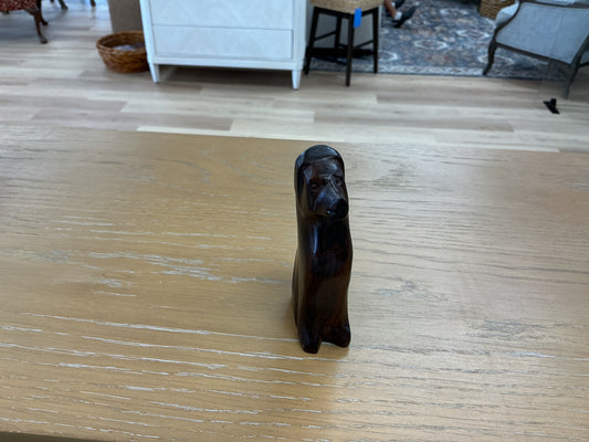 Hand Carved Ironwood Sitting Dog