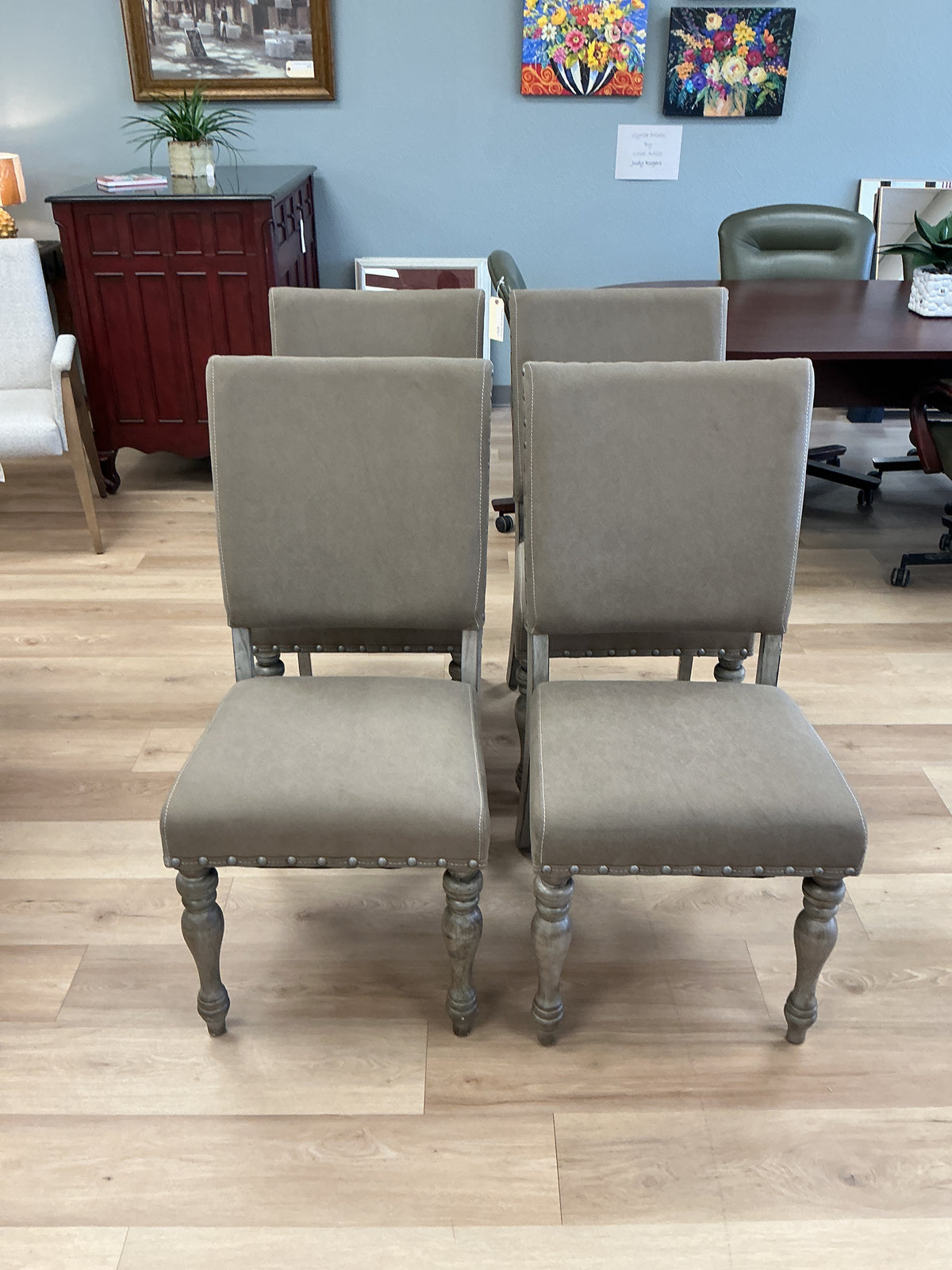 Birmingham Script Printed Finish Dining Chairs (Set of 4)