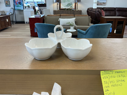 Strawberry Street Whittier Porcelain 3 Bowl Caddy