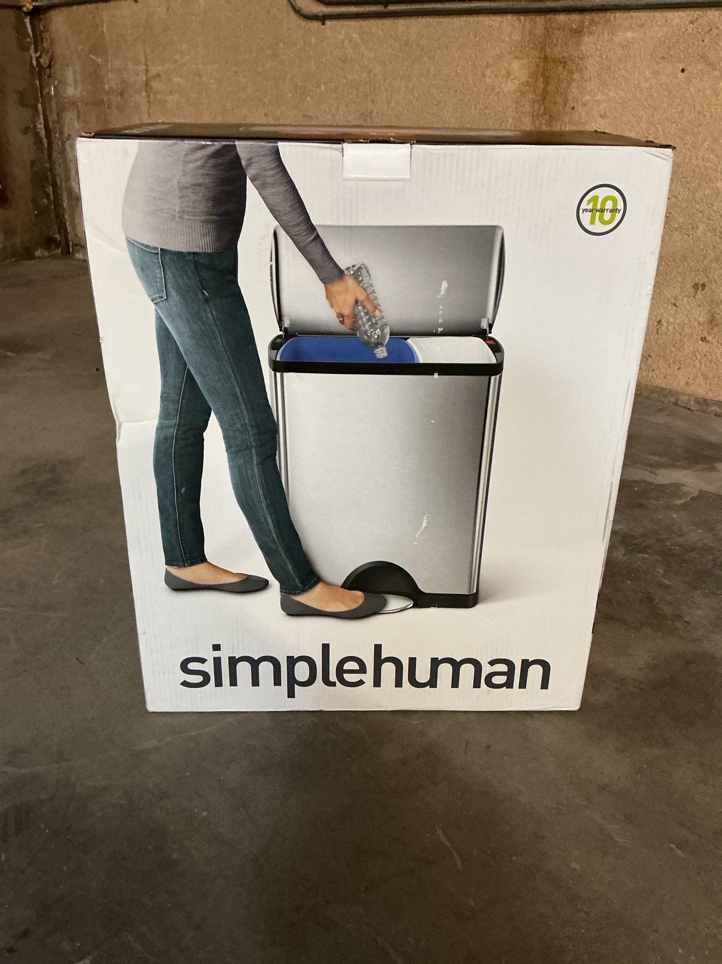 SimpleHuman 46L Dual Compartment Step Trash Can & Recycling