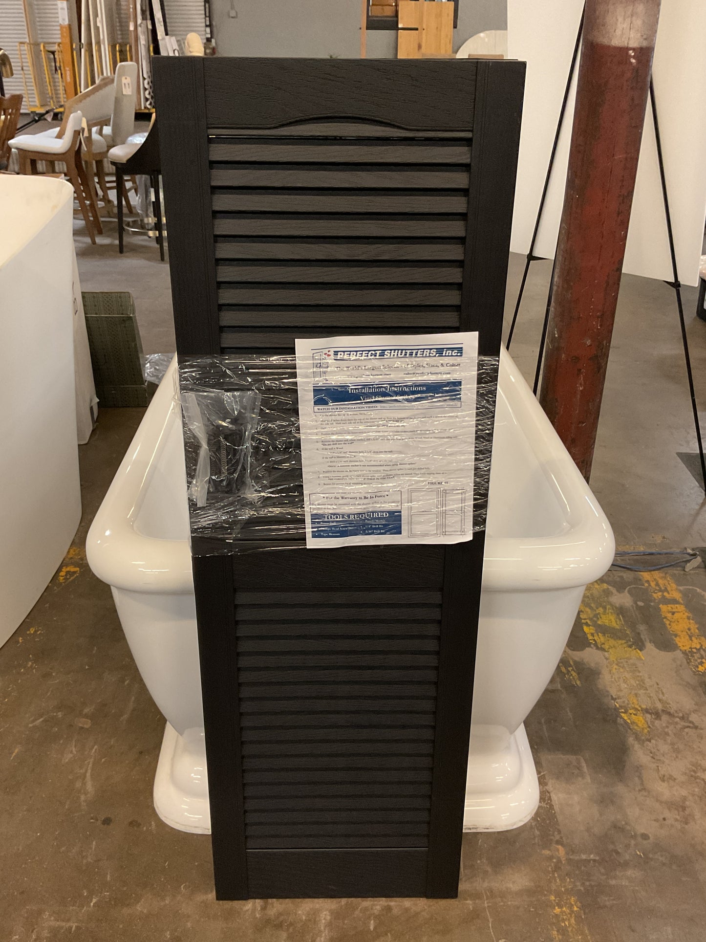 Perfect Shutters Louvered 15in x 47in Exterior Shutters (Pair)