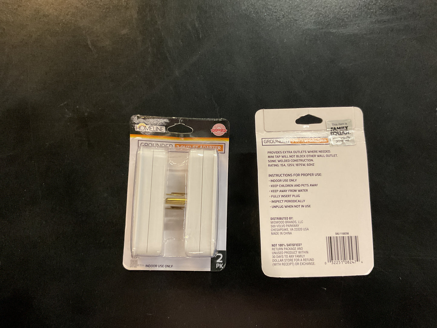 3 Outlet Adapter (2 Pack)