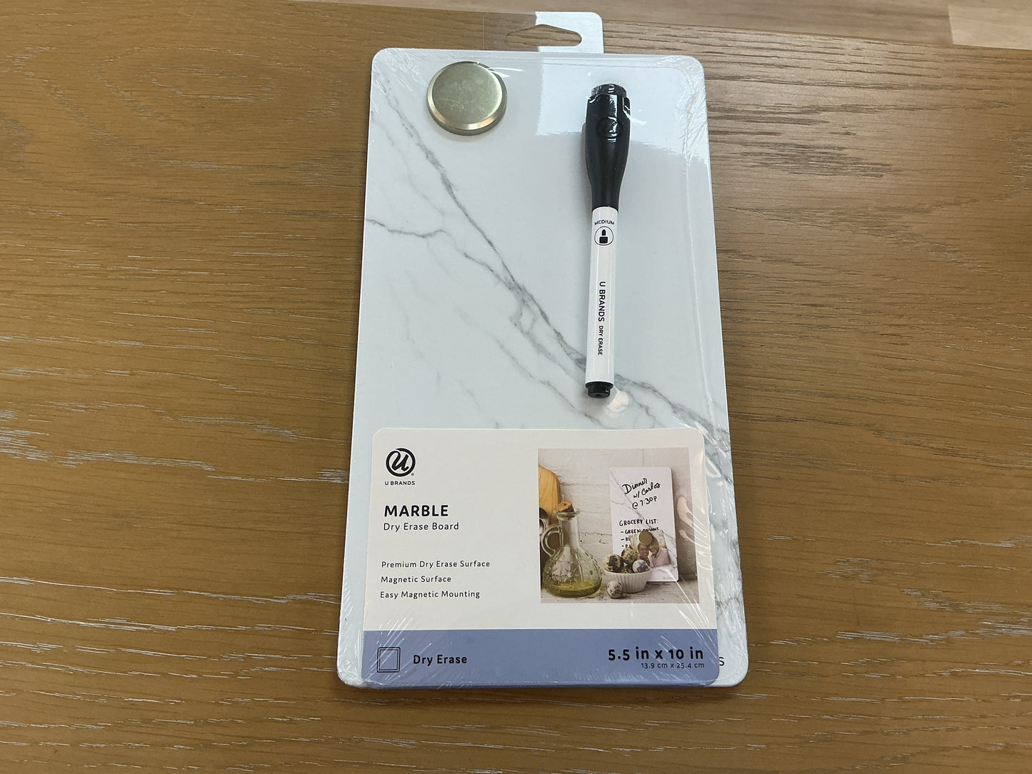 U-Brands 5.5” x 10” Marble Dry Erase Board