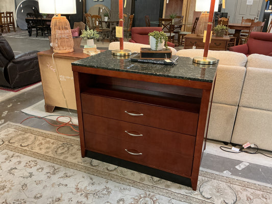 3 Drawer Marble Top Media Chest