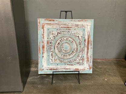 Faux Metal Embossed Canvas Art