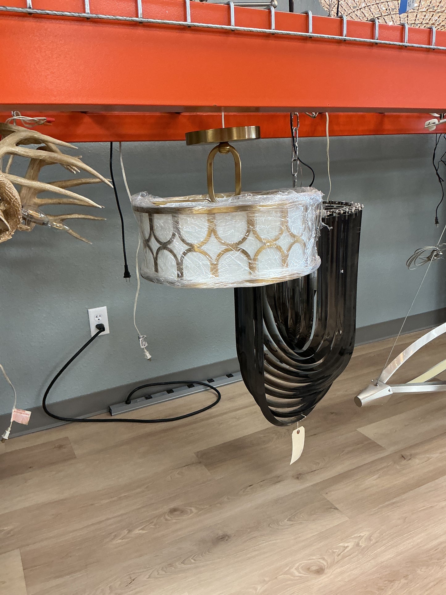 Savoy 2-Light Ceiling Light in Natural Brass