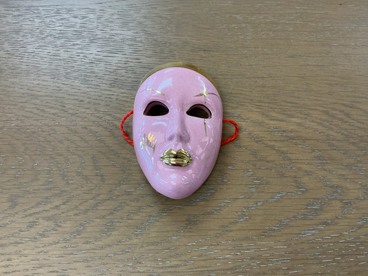 Venetian Pink w/Gold Accents Porcelain Mask