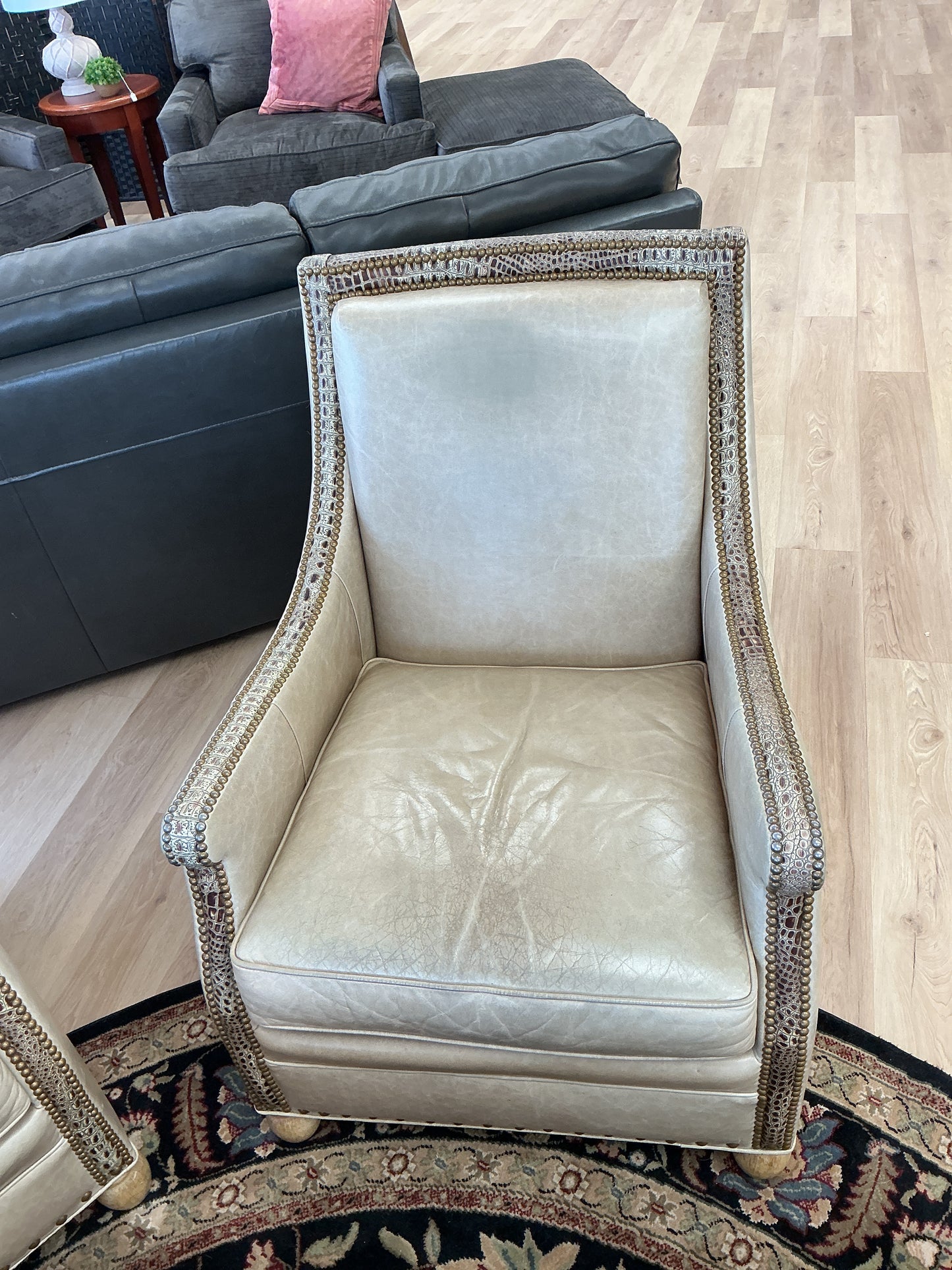 Gator Embossed Leather Armchair